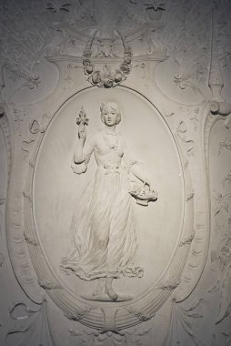 Kopenhag, Danimarka - 09 Ekim 2018: Ny Carlsberg Glyptotek duvar dekorasyonu