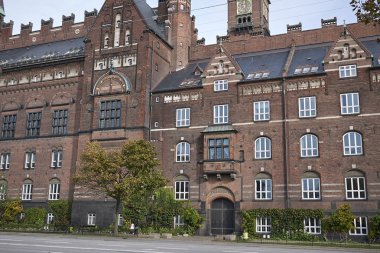 Kopenhag, Danimarka - 09 Ekim 2018 : Kopenhag belediye binasının görünümü