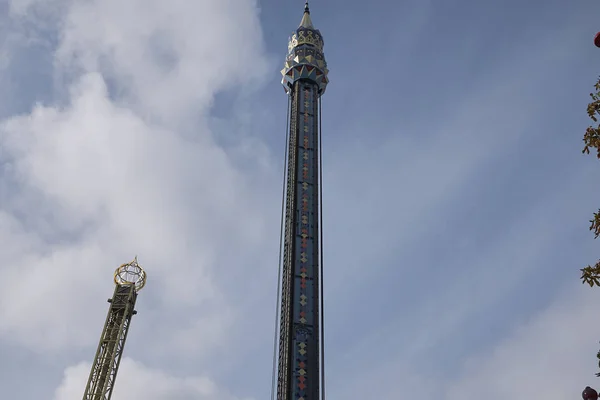 Copenhagen Denmark October 2018 View Fatamorgana Vertigo Attractions Tivoli Garden — Stock Photo, Image