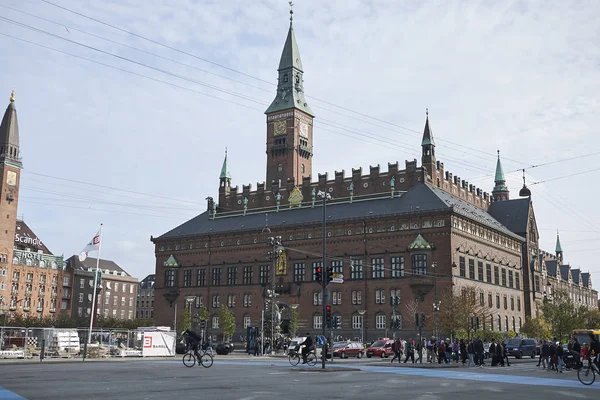 Kopenhagen Dänemark Oktober 2018 Blick Auf Das Kopenhagener Rathaus Und — Stockfoto