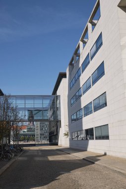 Kopenhag, Danimarka - 10 Ekim 2018 : Nordea binasının görünümü