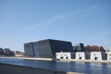 Kopenhag, Danimarka - 10 Ekim 2018 : Kraliyet Kütüphanesi görünümü