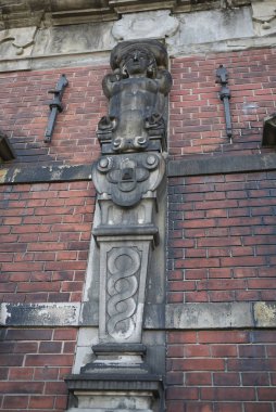 Kopenhag, Danimarka - 10 Ekim 2018: Borsen bina detayının görünümü