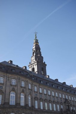 Kopenhag, Danimarka - 10 Ekim 2018: Christiansborg Sarayı Manzarası