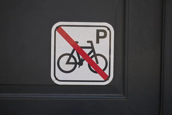 Copenhague Dinamarca Outubro 2018 Não Sinal Estacionamento Para Bicicletas — Fotografia de Stock