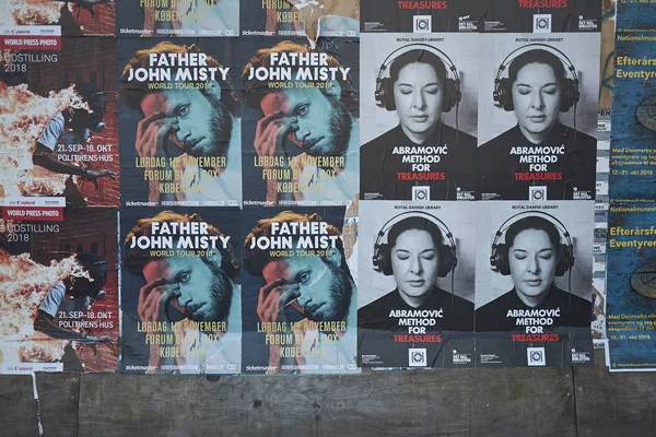 Kopenhag, Danimarka - 10 Ekim 2018 : Meatpacking District'te Billboard