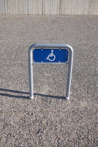 Copenhague Dinamarca Outubro 2018 Placa Estacionamento Para Deficientes — Fotografia de Stock