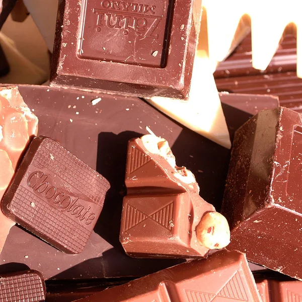Assorted Chocolates Cubes Close — Stock Photo, Image