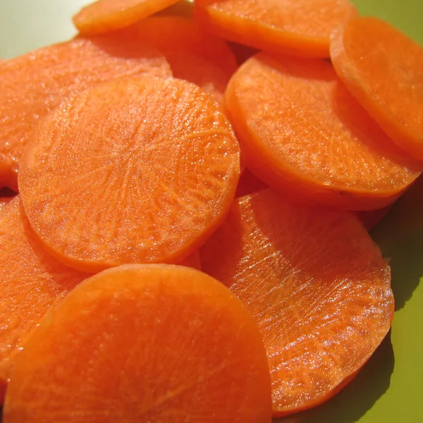 Raw Carrot slices close up