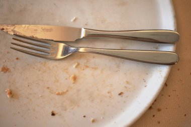 Milano, İtalya - 21 Eylül 2017 :Boş tabak