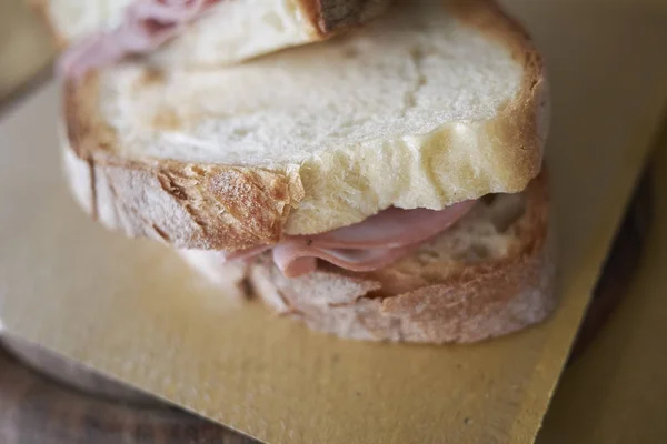 Sandwich Mortadella Snack — Stock Photo, Image