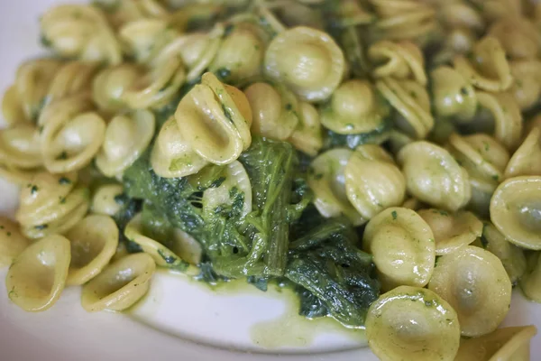 Pasta Orecchiette Con Picos Nabo —  Fotos de Stock