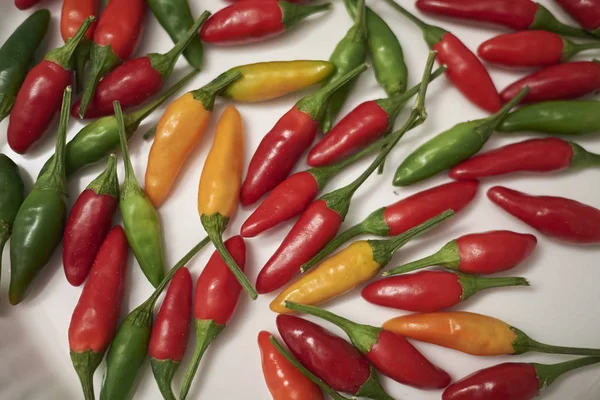 Assorted spicy Peppers on a table