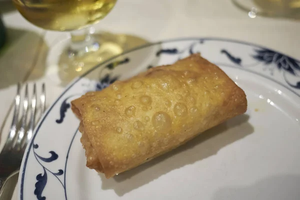 Spring Roll Served Starter — Stock Photo, Image