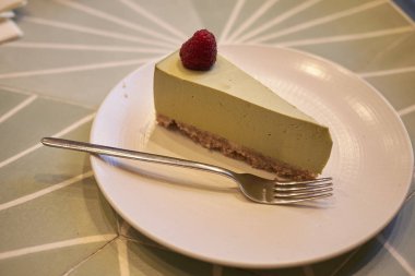 Milano, İtalya - 17 Aralık 2017 : Macha peynirli kek