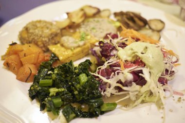 Çeşitli Vegan plaka yakın