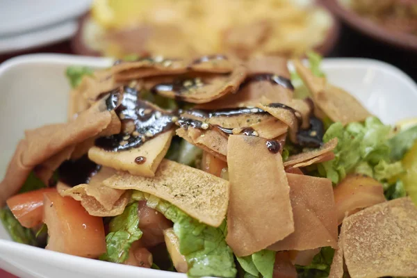 Insalata Grassa Servita Cena — Foto Stock