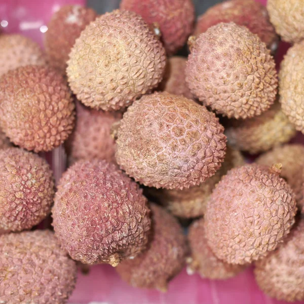 Αποφλοιωμένα Lychees Φρούτα Κοντινό — Φωτογραφία Αρχείου