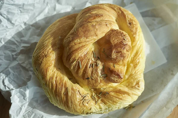 Salted Pastry Rosemary Snack — Stock Photo, Image