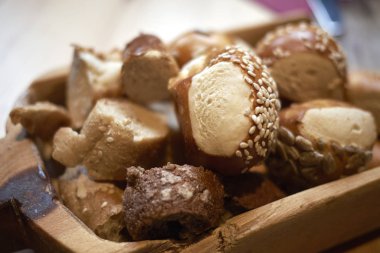 Çeşitli Ekmek sepeti yakın çekim