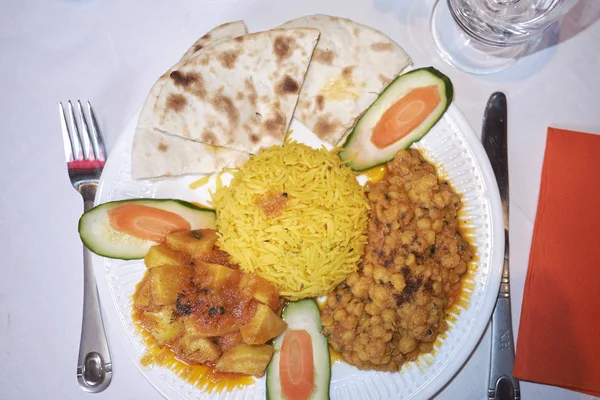 Асорті Вегетаріанська Індійська Їжа Крупним Планом — стокове фото
