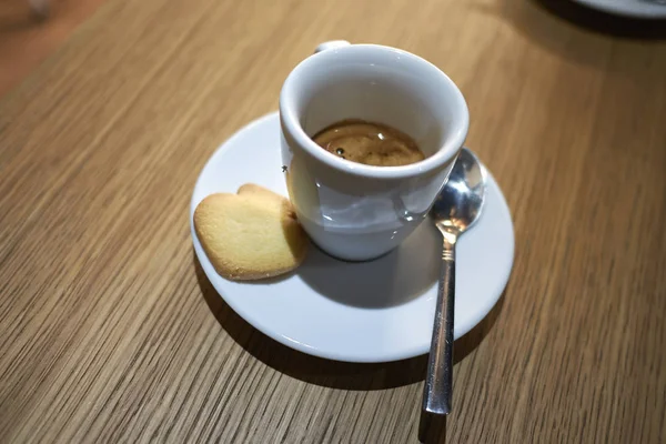 Café Expreso Una Galleta — Foto de Stock