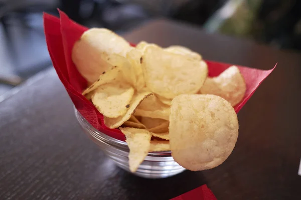 Potato chips bowl as a starter