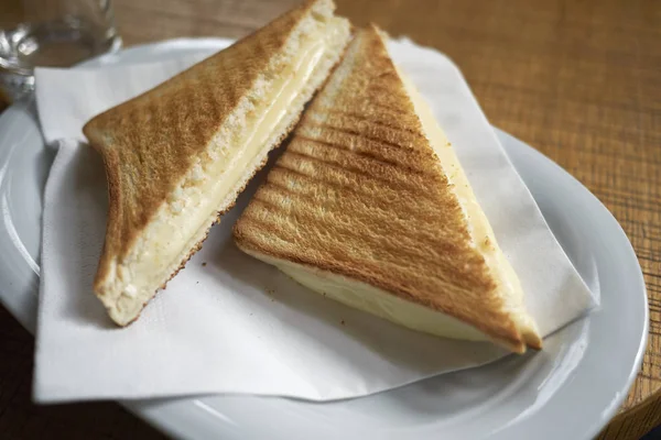 Sandwich Fromage Servi Pour Déjeuner — Photo