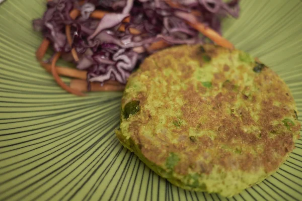 Vegetarische Hamburger Salade Aan Zijkant — Stockfoto