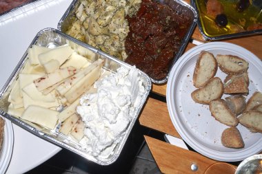 Bir catering çeşitli Sicilya gıda