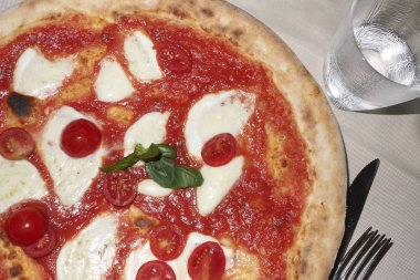 Pizza buffalo Mozzarella peyniri ile