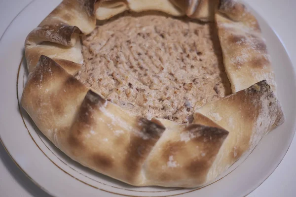 Torta Vegetariana Com Ricota Chicória Vermelha — Fotografia de Stock