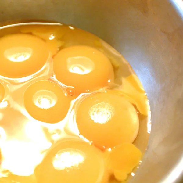Eggs yolk in a bowl — Stock Photo, Image