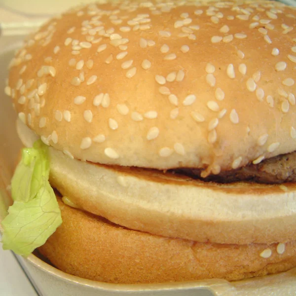 Forli Włochy Aigust 2002 Podwójny Burger Serem — Zdjęcie stockowe