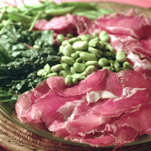 Parma Ham Broad Beans — Stock Photo, Image