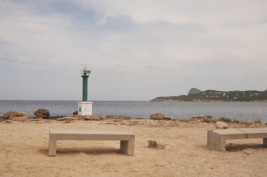 Sant Antony de Portmany bir deniz feneri görünümü