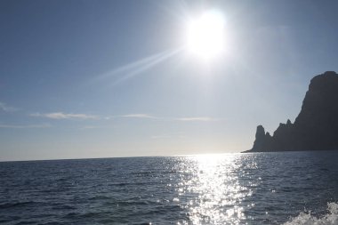 Ibiza, Balear Adaları, İspanya - 31 Ağustos 2015: Es Vedra adası