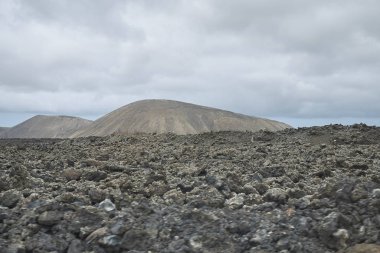 Lanzarote, İspanya - 24 Ağustos 2015 : Timanfaya milli parkı