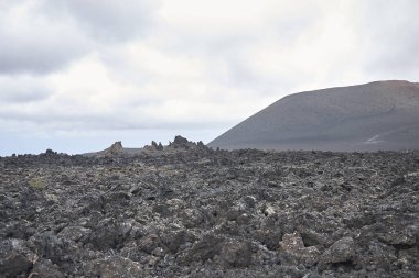 Lanzarote, İspanya - 24 Ağustos 2015 : Timanfaya milli parkı