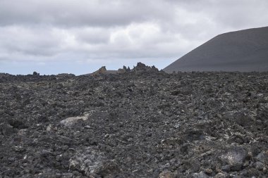 Lanzarote, İspanya - 24 Ağustos 2015 : Timanfaya milli parkı
