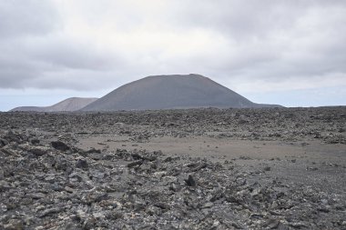Lanzarote, İspanya - 24 Ağustos 2015 : Timanfaya milli parkı