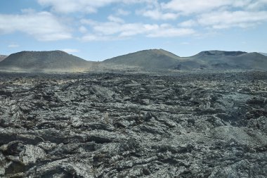 Lanzarote, İspanya - 24 Ağustos 2015 : Timanfaya milli parkı