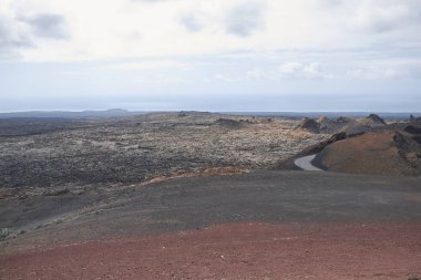 Lanzarote, İspanya - 24 Ağustos 2015 : Timanfaya milli parkı