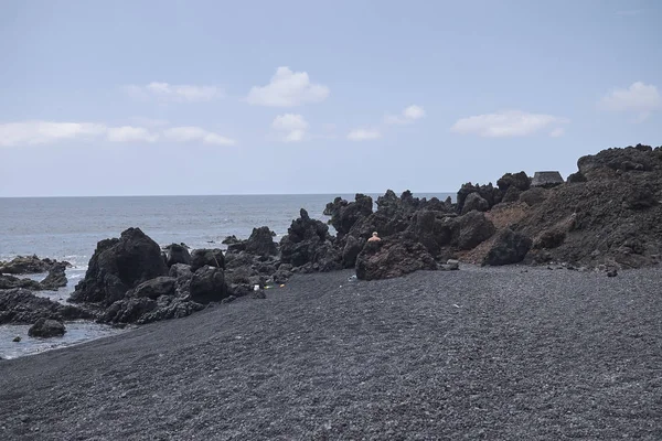 Lanzarote Spagna Agosto 2015 Veduta Della Spiaggia Montana Bermeja Lanzarote — Foto Stock