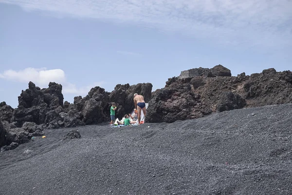 Lanzarote España Agosto 2015 Vista Playa Montana Bermeja Lanzarote —  Fotos de Stock