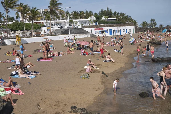 Lanzarote Espagne Août 2015 Touristes Puerto Calero — Photo