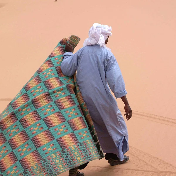Désert Ubari Libye Mai 2002 Touaregs Dans Désert Sahara — Photo
