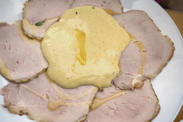 Pices Veau Sauce Thon Appelées Vitello Tonnato — Photo