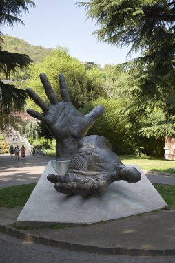 Como, Italy - April 22, 2018: View of the monument 'Caduti per il servizio'