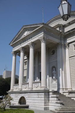 Como, İtalya - 22 Nisan 2018: Alessandro Volta Tapınağı (Tempio Voltiano)